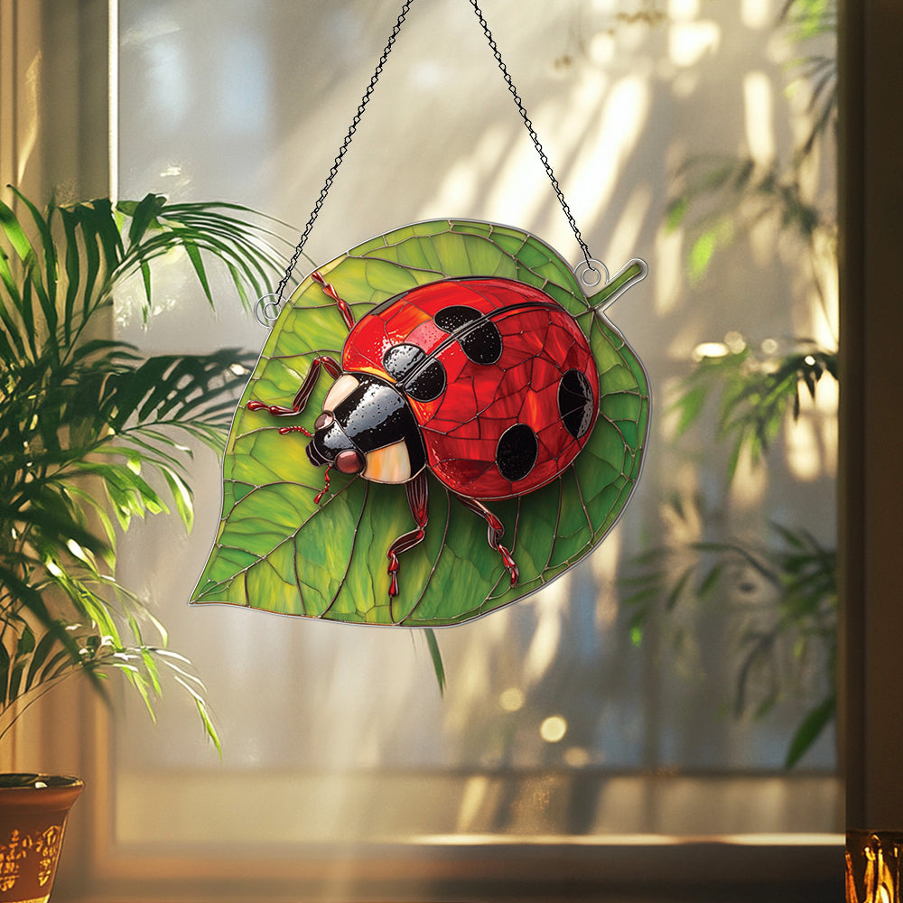 Personalized Lady Bug acrylic Christmas ornament by Foswick