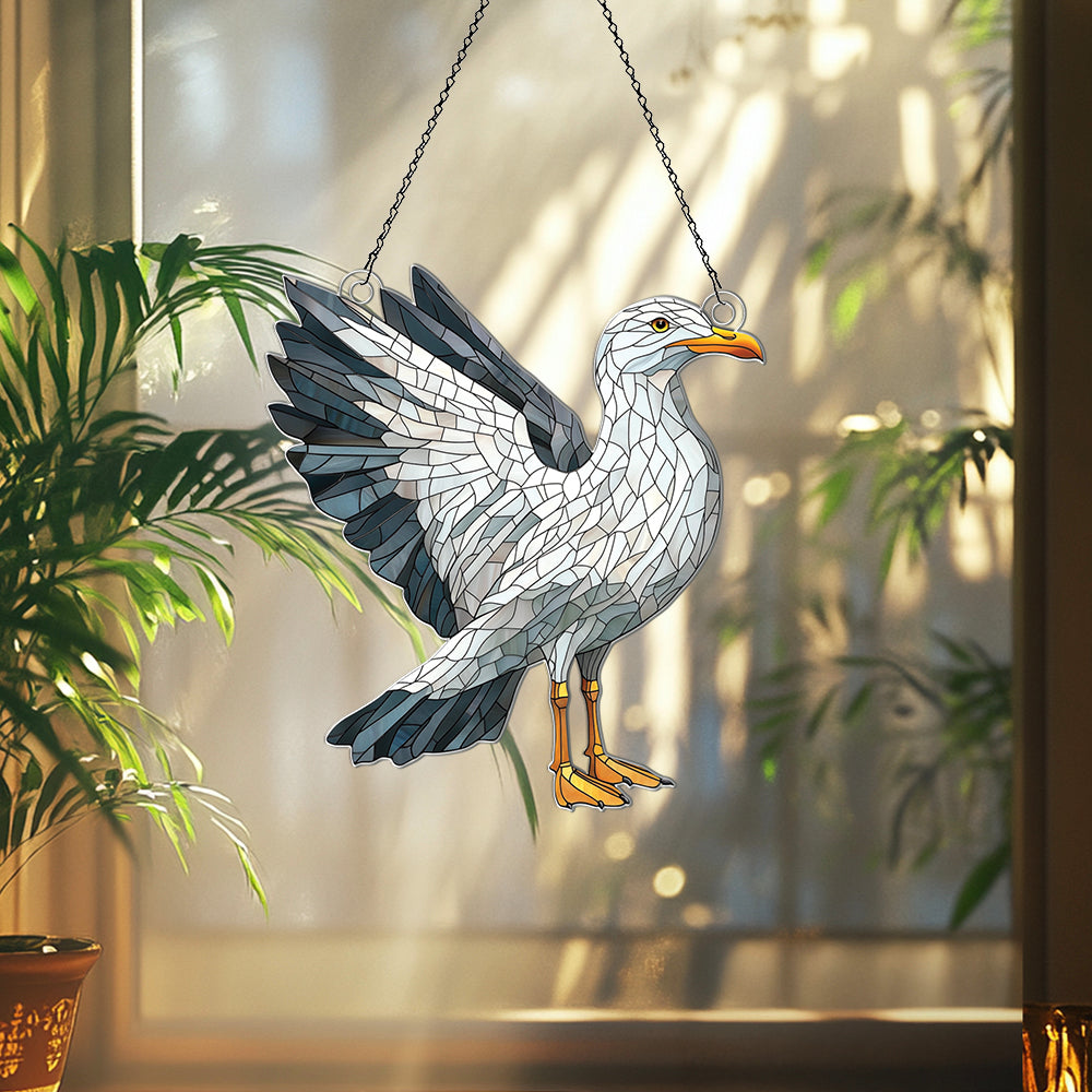 Personalized Seagull acrylic Christmas ornament by Foswick