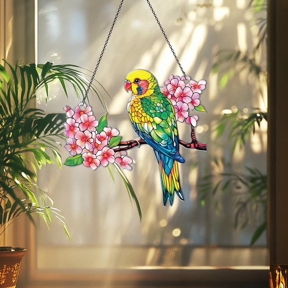 Personalized Parakeet acrylic Christmas ornament by Foswick