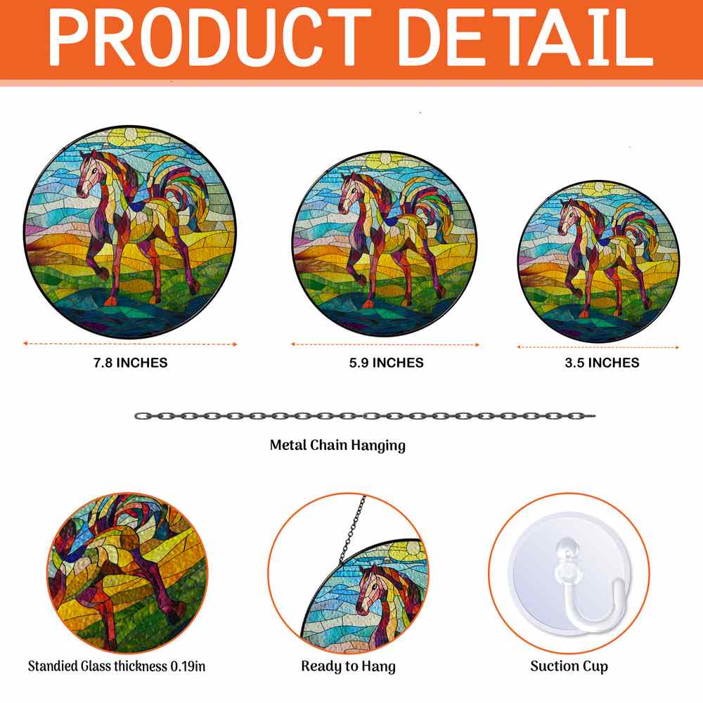 Personalized Horse stained-glass-inspired suncatcher by Foswick
