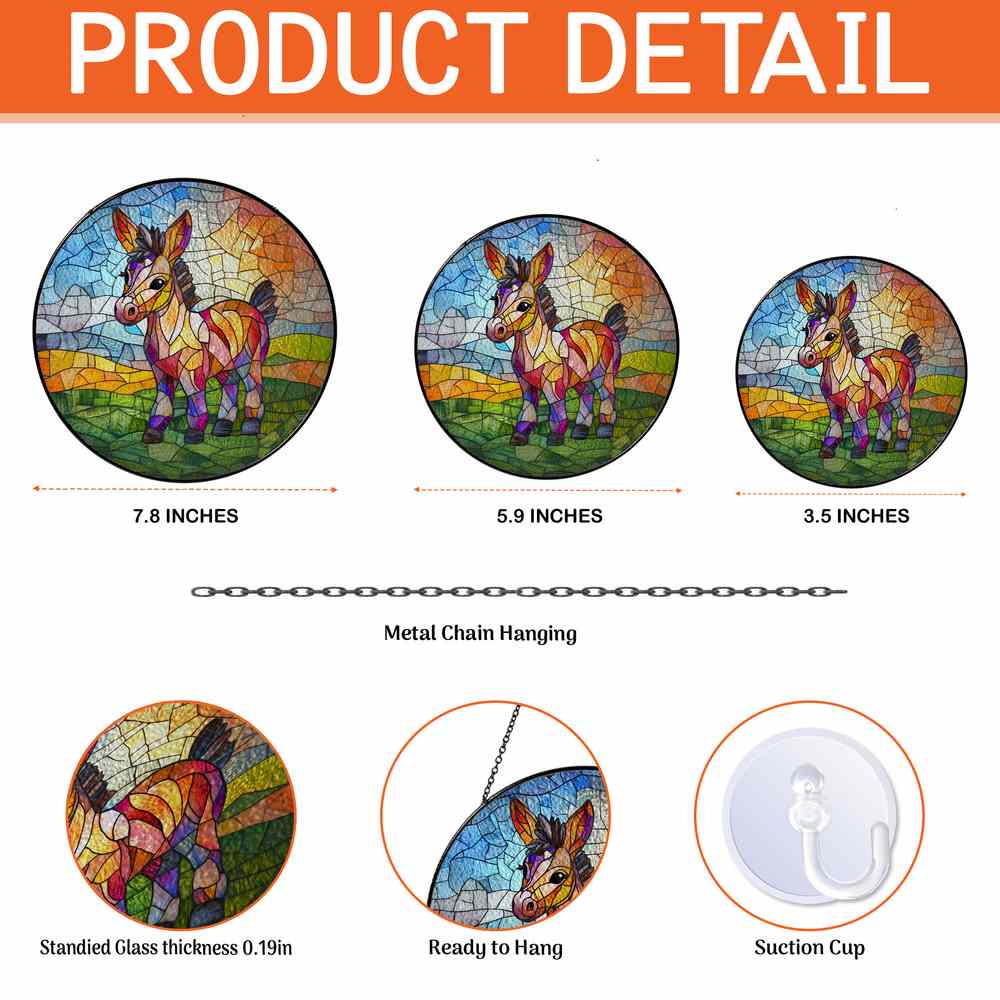 Personalized Donkey stained-glass-inspired suncatcher by Foswick