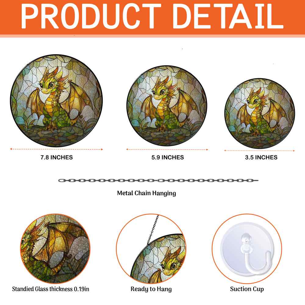 Personalized Dragon stained-glass-inspired suncatcher by Foswick