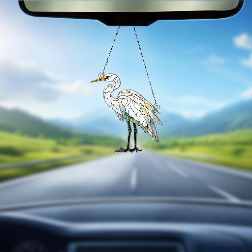 Personalized Egret acrylic Christmas ornament by Foswick