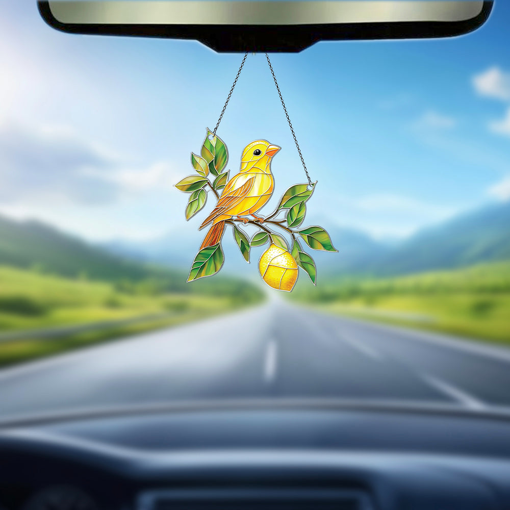Personalized Canary Bird acrylic Christmas ornament by Foswick