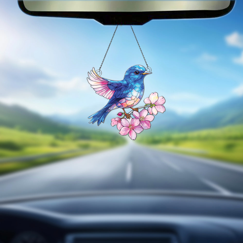 Personalized Bluebird acrylic Christmas ornament by Foswick