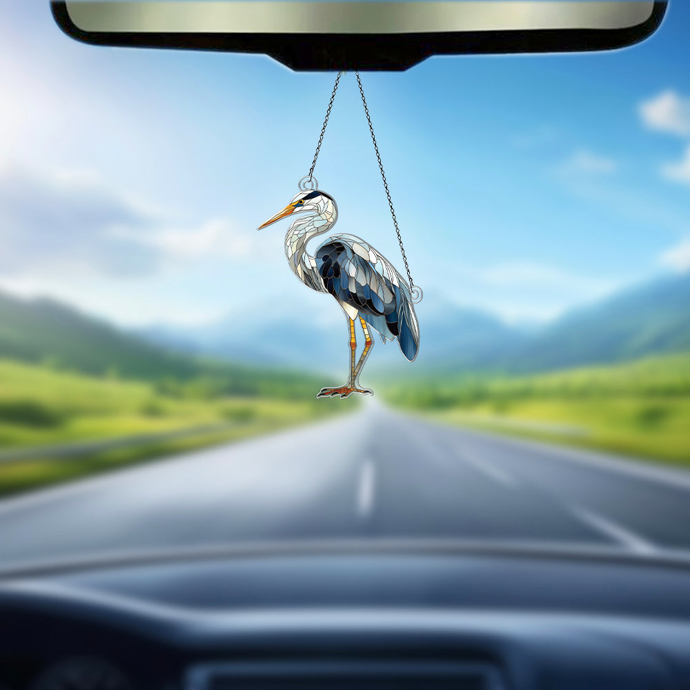 Personalized Heron acrylic Christmas ornament by Foswick