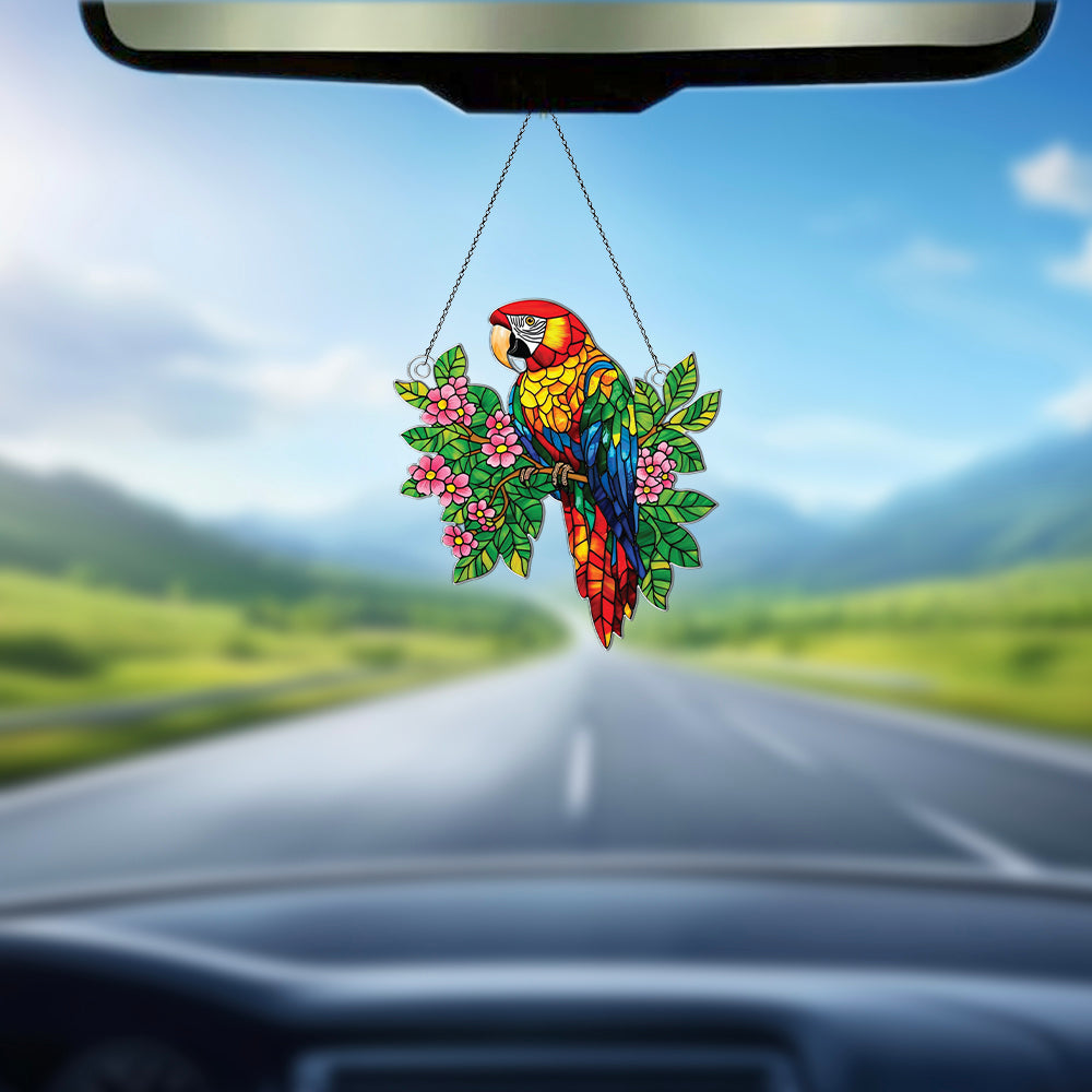 Personalized Macaw Parrot acrylic Christmas ornament by Foswick