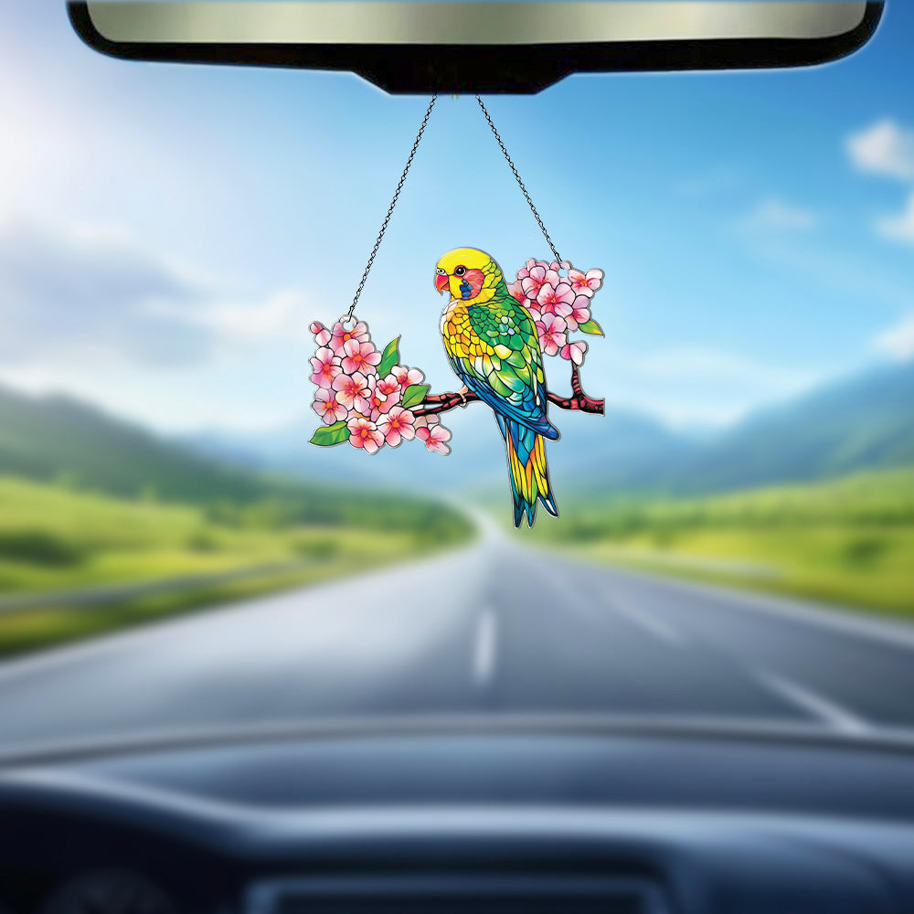 Personalized Parakeet acrylic Christmas ornament by Foswick