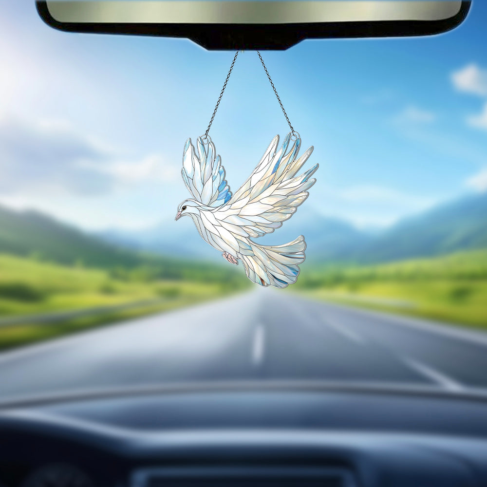 Personalized Dove acrylic Christmas ornament by Foswick