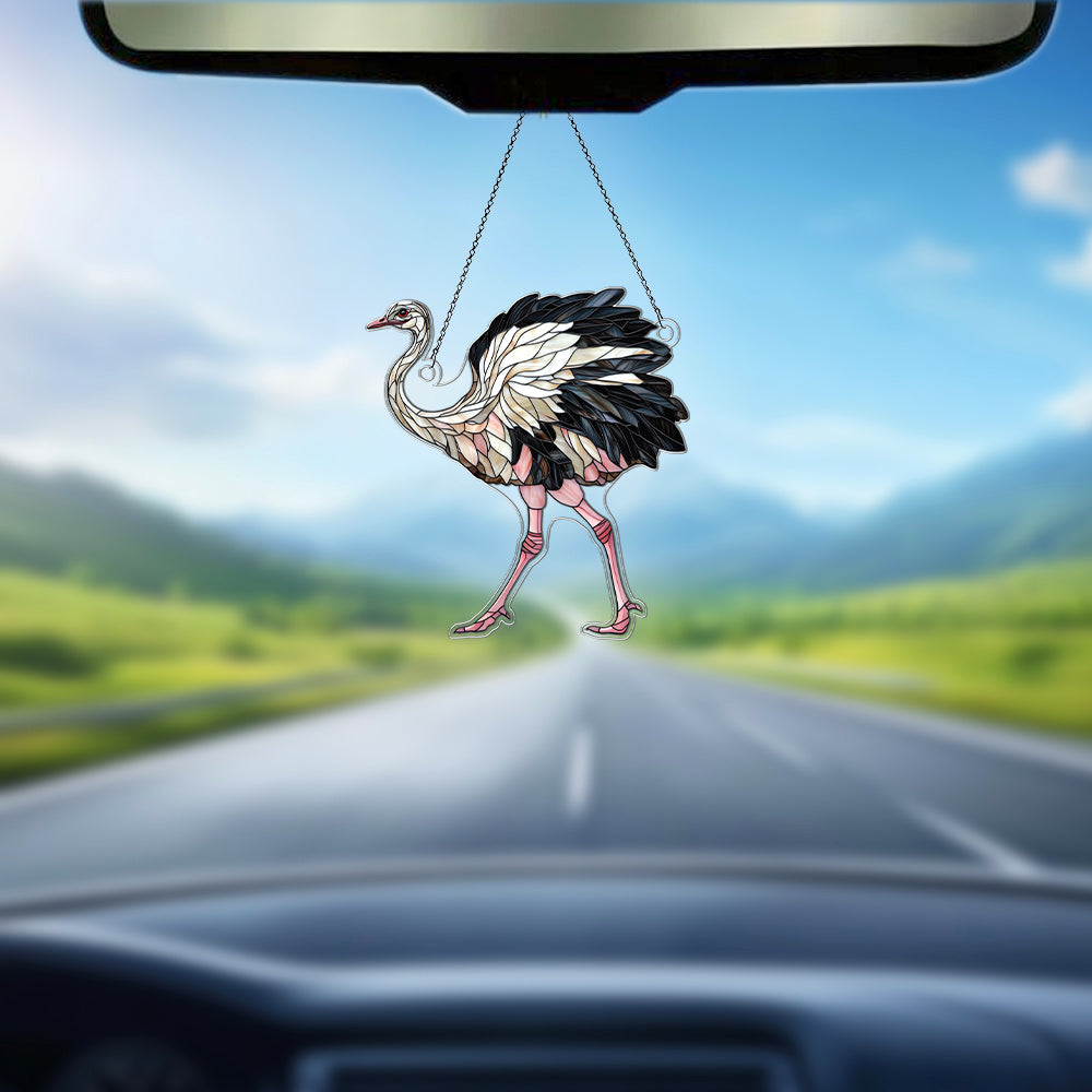 Personalized Ostrich acrylic Christmas ornament by Foswick