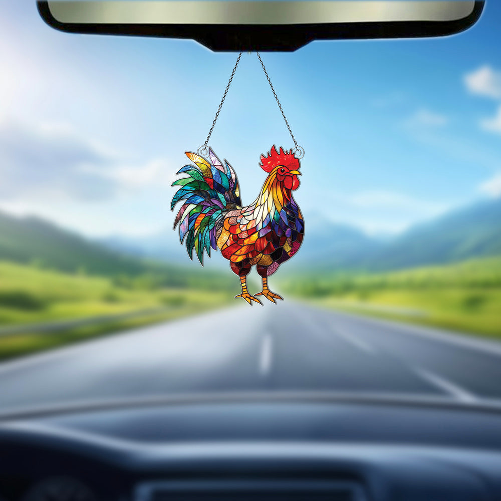 Personalized Rooster acrylic Christmas ornament by Foswick