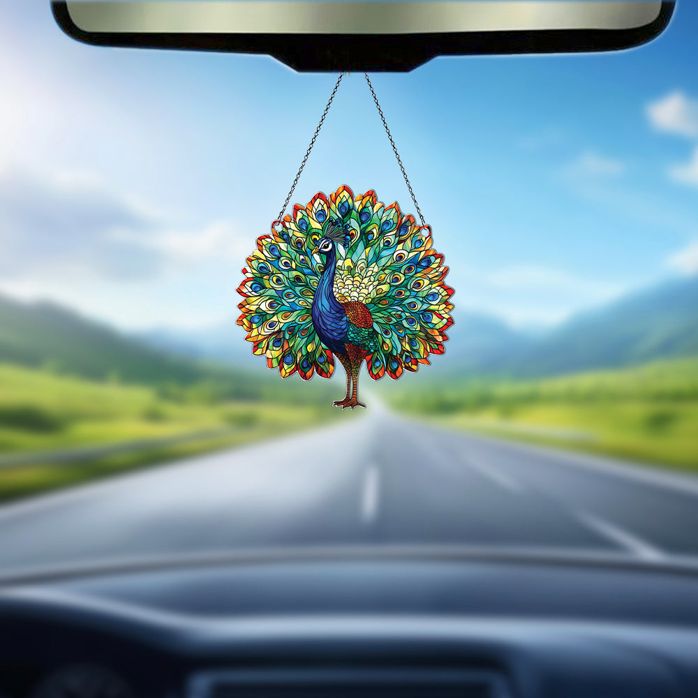 Personalized Peacock acrylic Christmas ornament by Foswick