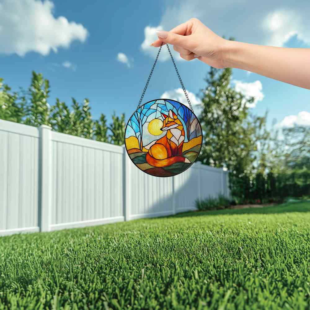 Personalized Fox stained-glass-inspired suncatcher by Foswick