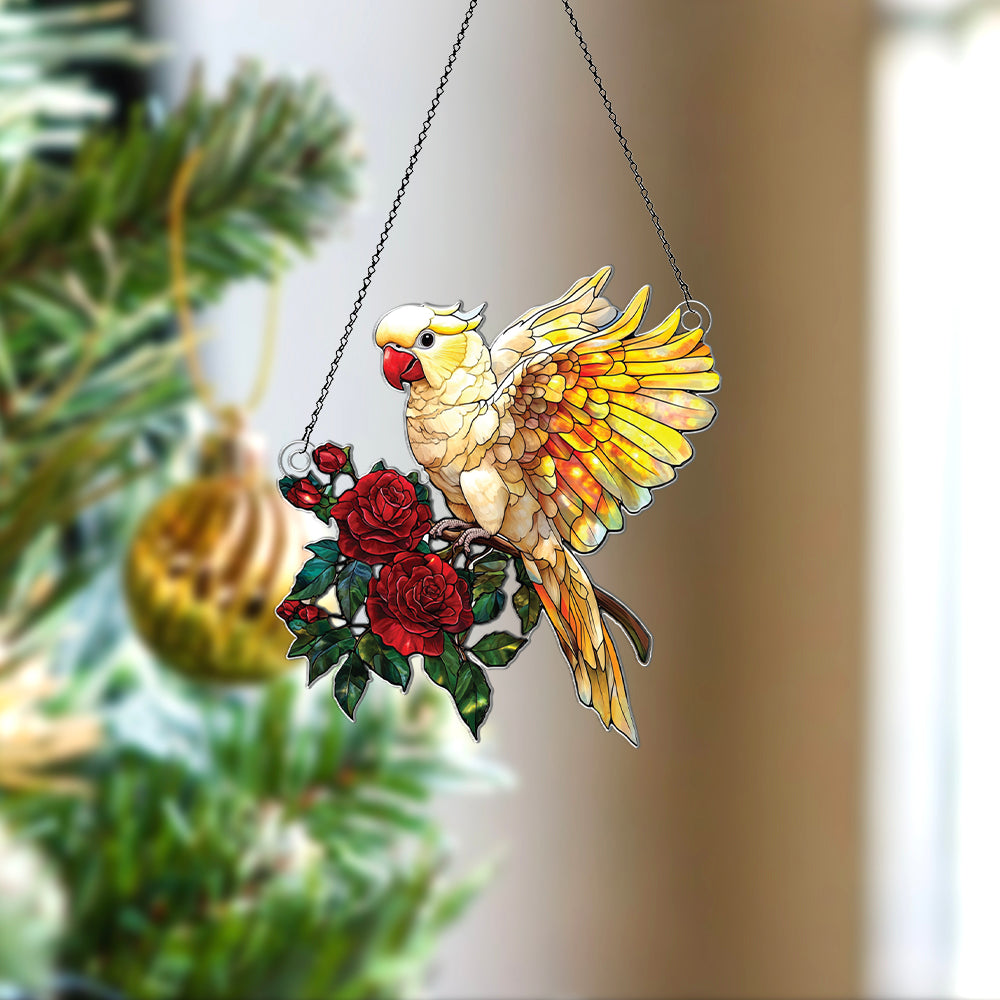Personalized Cockatoo acrylic Christmas ornament by Foswick