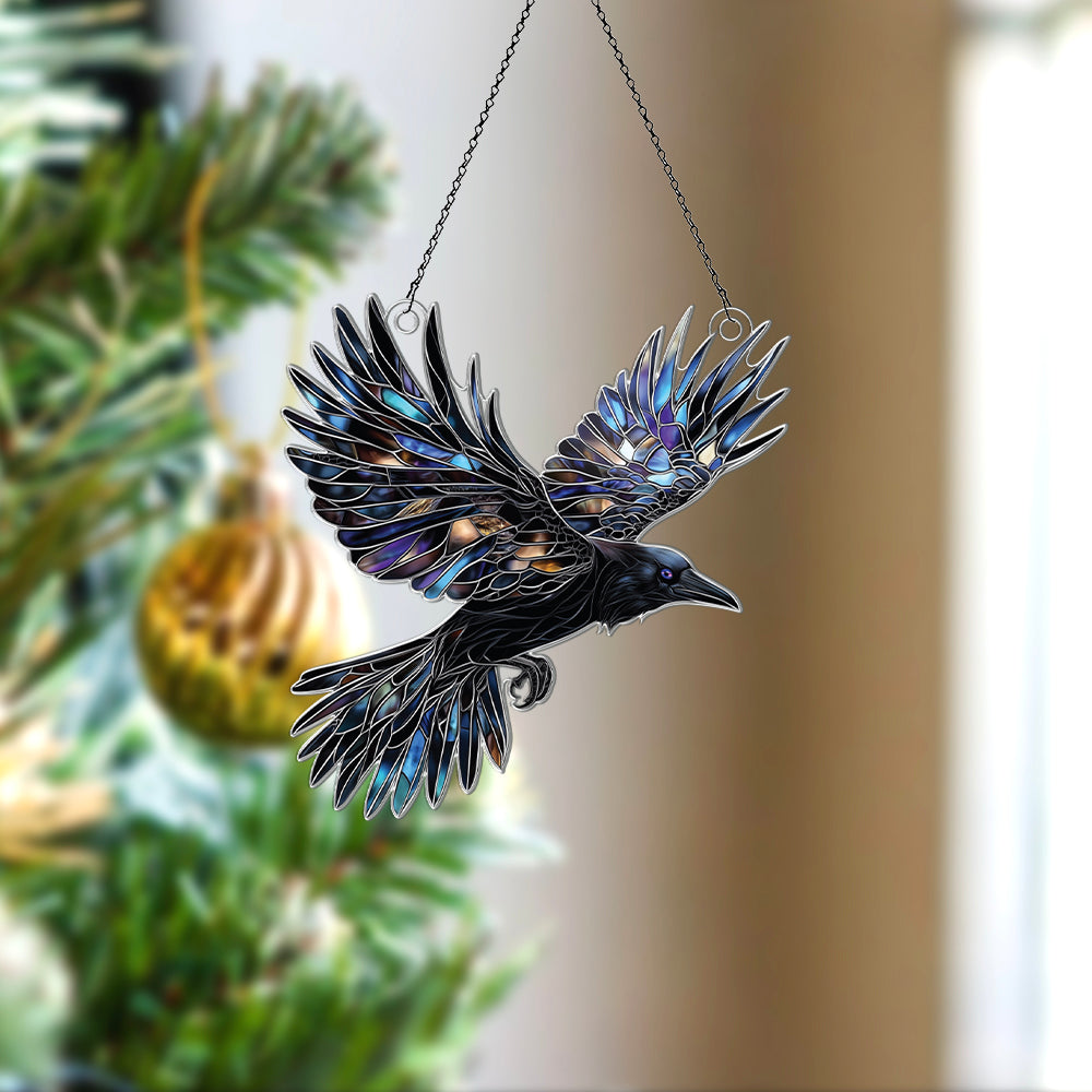 Personalized Raven acrylic Christmas ornament by Foswick