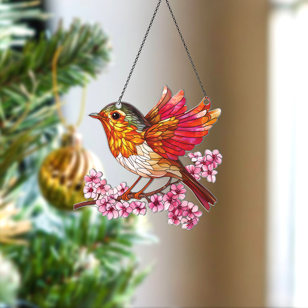 Personalized Robin acrylic Christmas ornament by Foswick