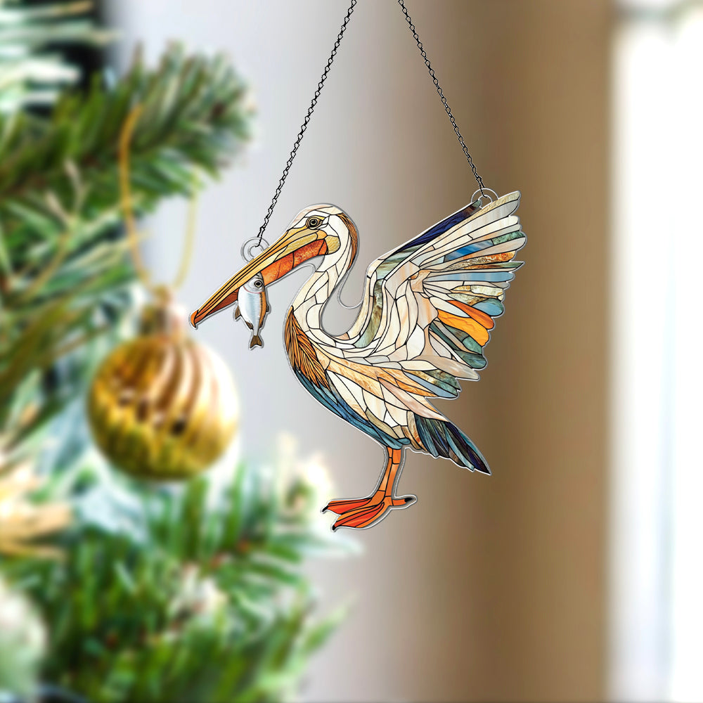 Personalized Pelican acrylic Christmas ornament by Foswick