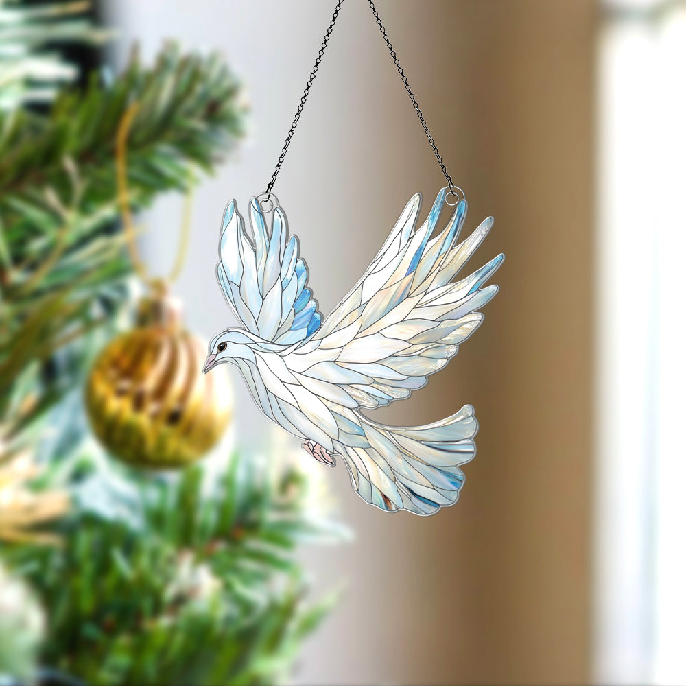 Personalized Dove acrylic Christmas ornament by Foswick
