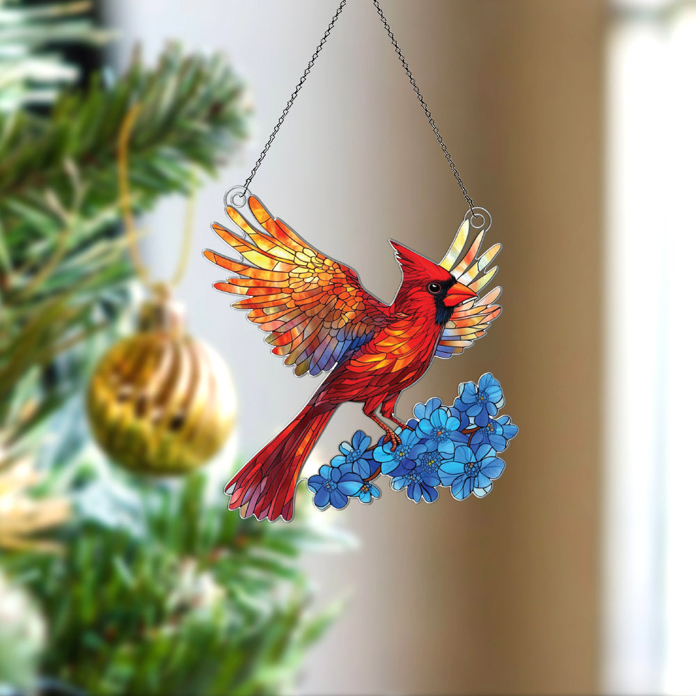 Personalized Cardinal acrylic Christmas ornament by Foswick