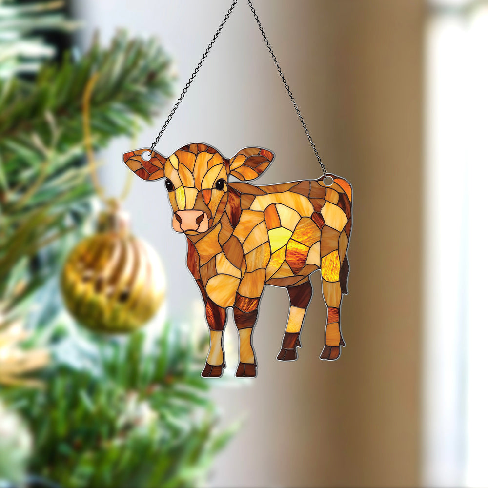 Personalized Jersey Cows acrylic Christmas ornament by Foswick