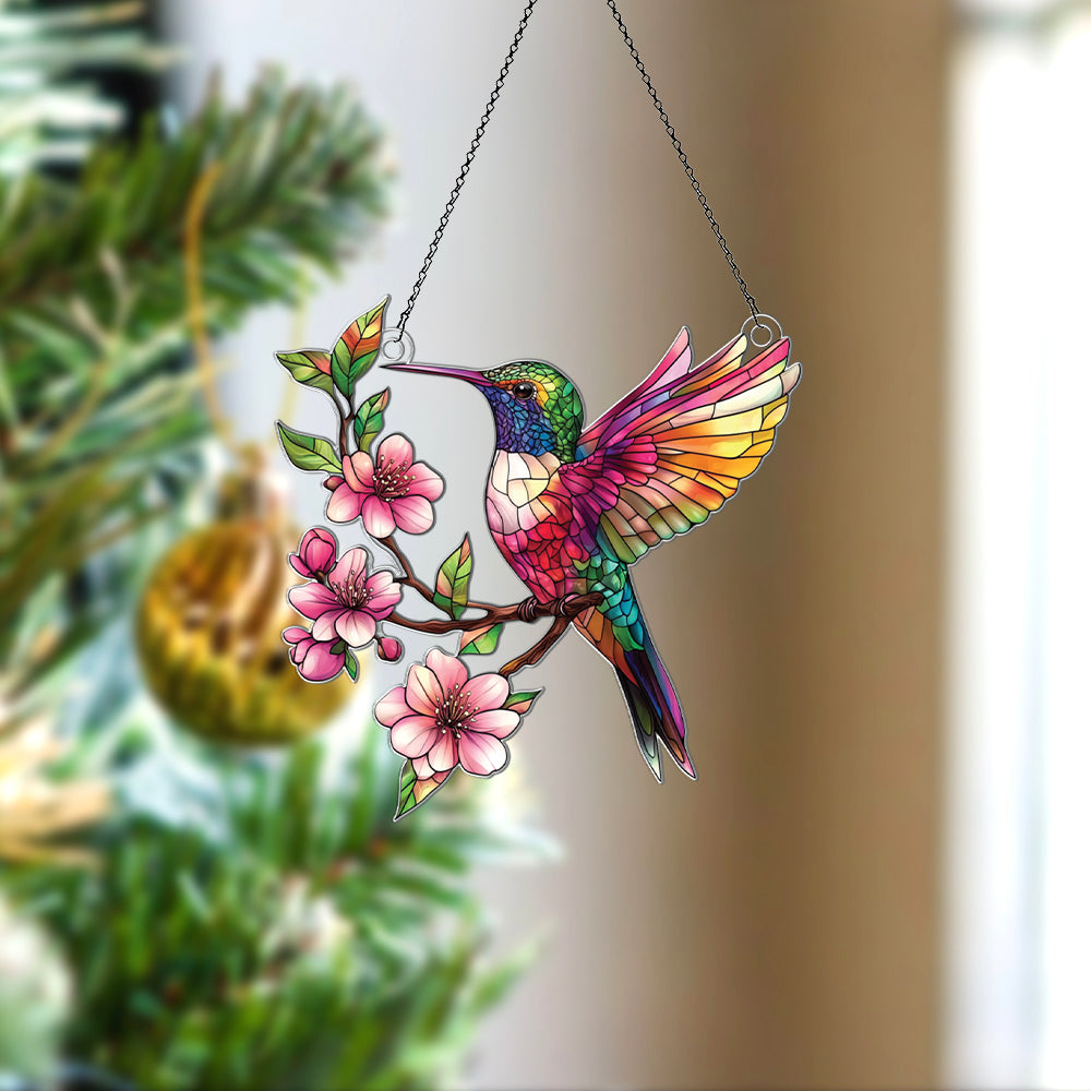 Personalized Hummingbird acrylic Christmas ornament by Foswick