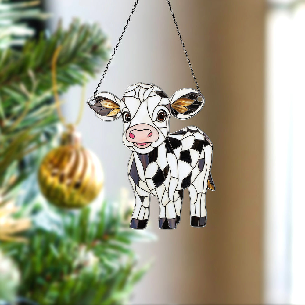 Personalized Baby Milk Cow acrylic Christmas ornament by Foswick