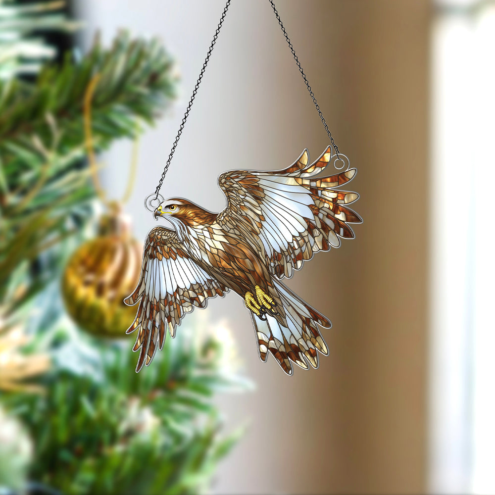 Personalized Hawk acrylic Christmas ornament by Foswick