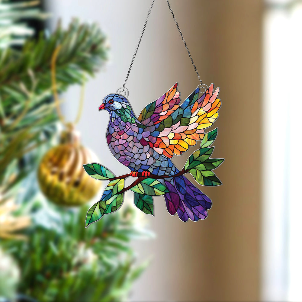 Personalized Pigeon acrylic Christmas ornament by Foswick