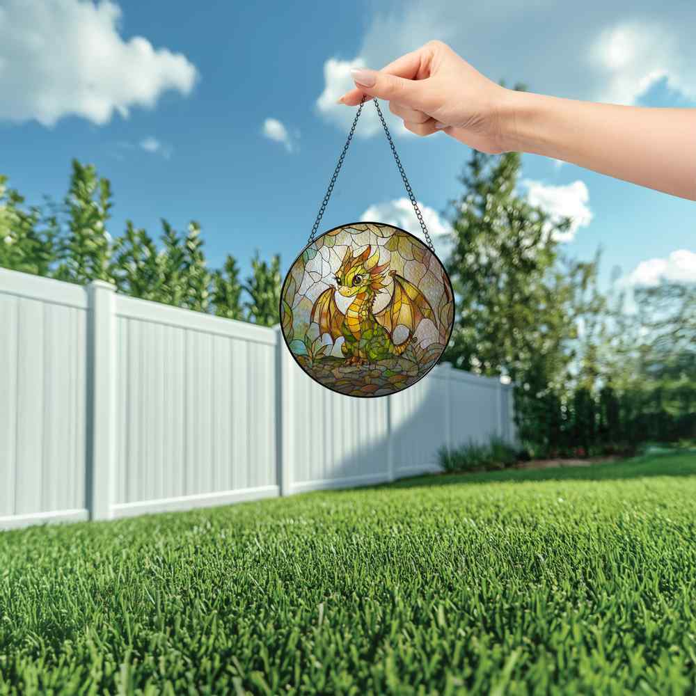Personalized Dragon stained-glass-inspired suncatcher by Foswick