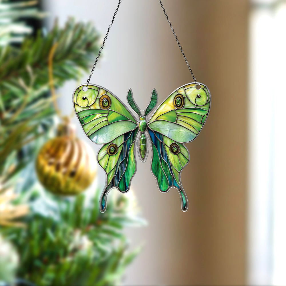 Personalized Luna Moth acrylic Christmas ornament by Foswick
