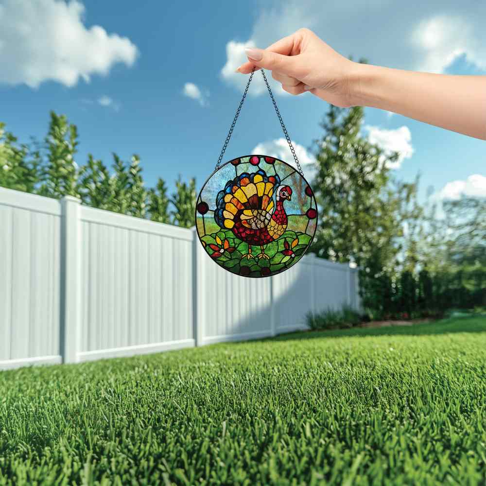 Personalized Turkey stained-glass-inspired suncatcher by Foswick