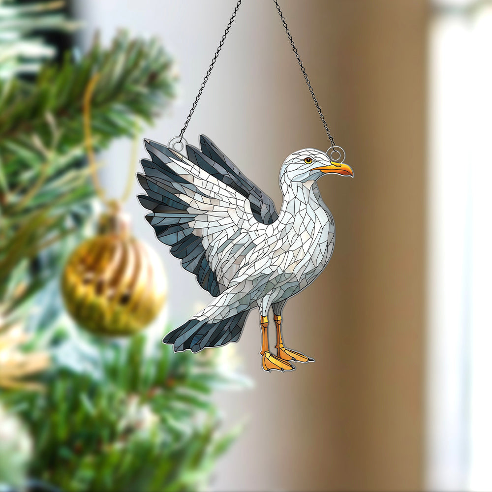 Personalized Seagull acrylic Christmas ornament by Foswick
