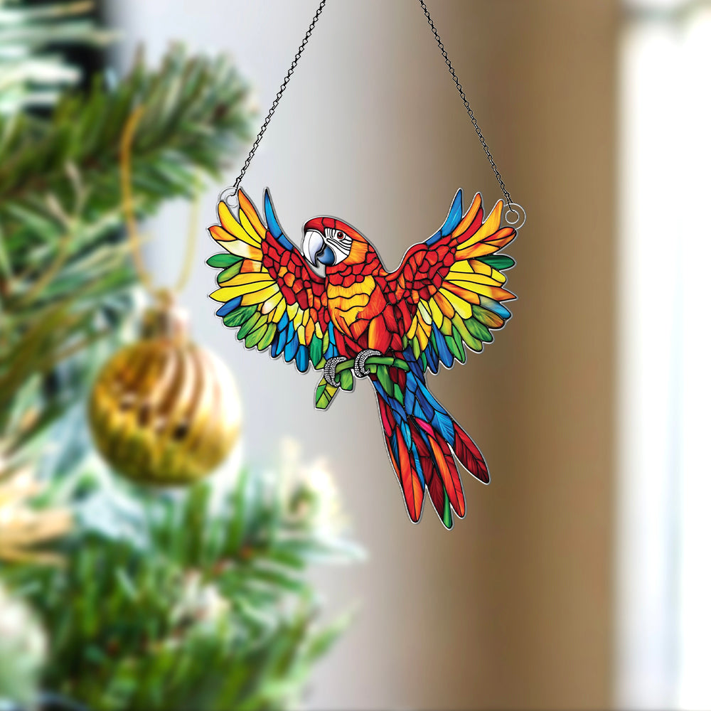 Personalized Parrot acrylic Christmas ornament by Foswick