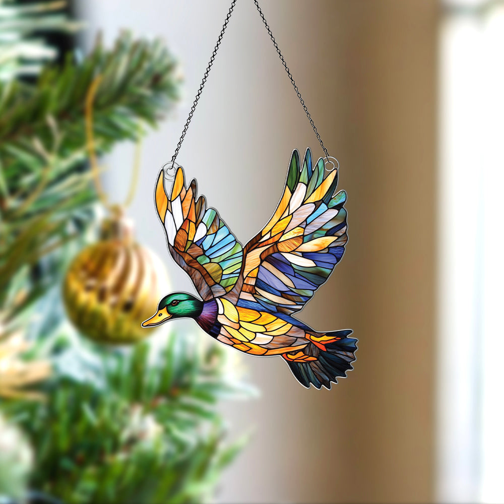 Personalized Mallard acrylic Christmas ornament by Foswick