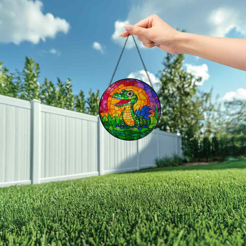 Personalized Alligator stained-glass-inspired suncatcher by Foswick