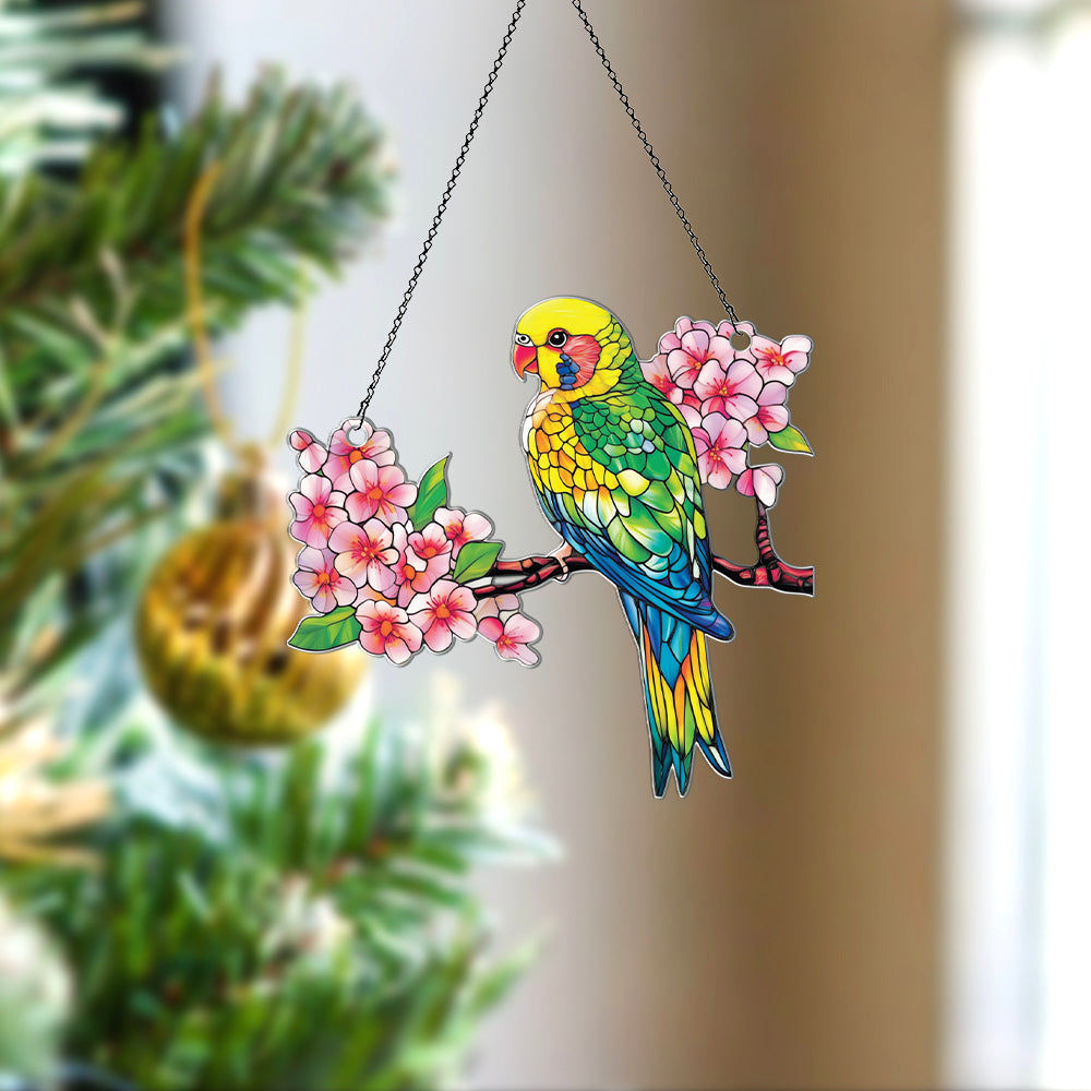 Personalized Parakeet acrylic Christmas ornament by Foswick