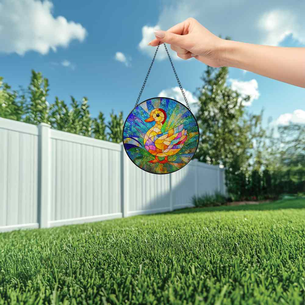 Personalized Duck stained-glass-inspired suncatcher by Foswick