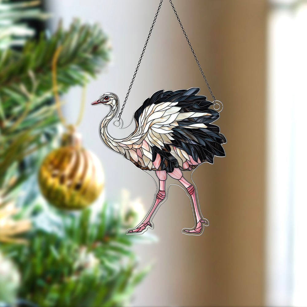 Personalized Ostrich acrylic Christmas ornament by Foswick
