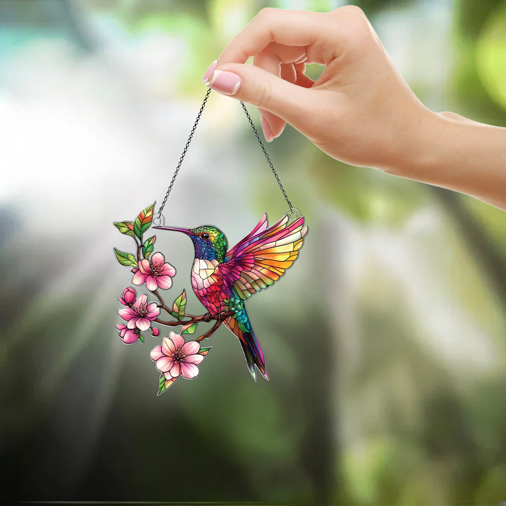 Personalized Hummingbird acrylic Christmas ornament by Foswick