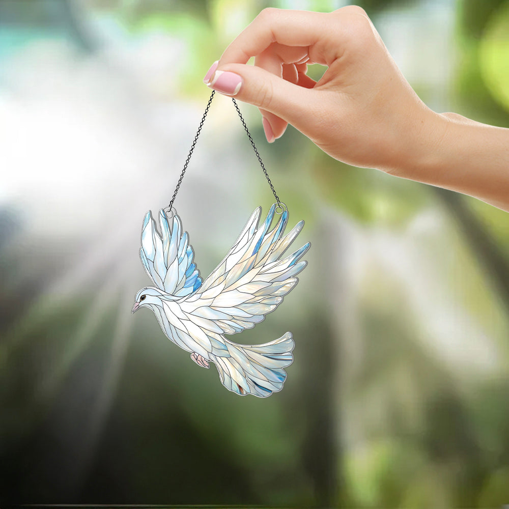 Personalized Dove acrylic Christmas ornament by Foswick