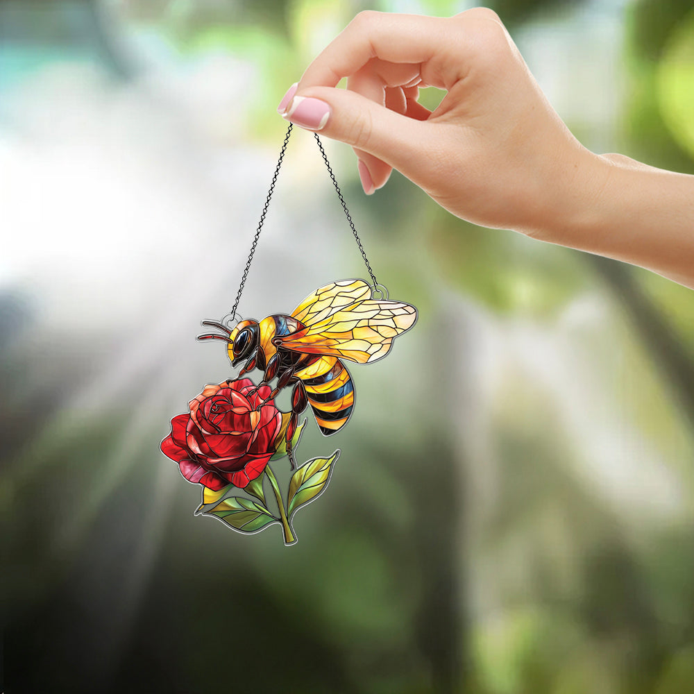 Personalized Bee acrylic Christmas ornament by Foswick
