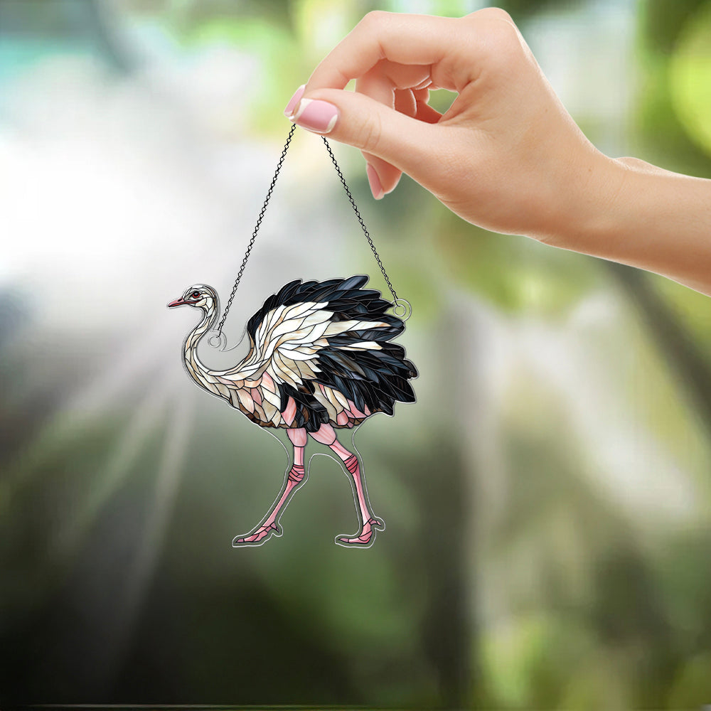 Personalized Ostrich acrylic Christmas ornament by Foswick