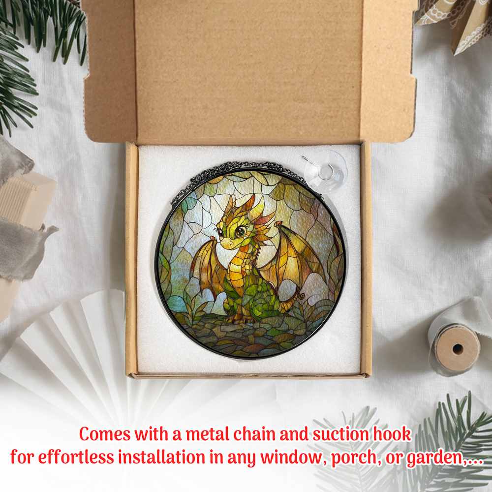 Personalized Dragon stained-glass-inspired suncatcher by Foswick