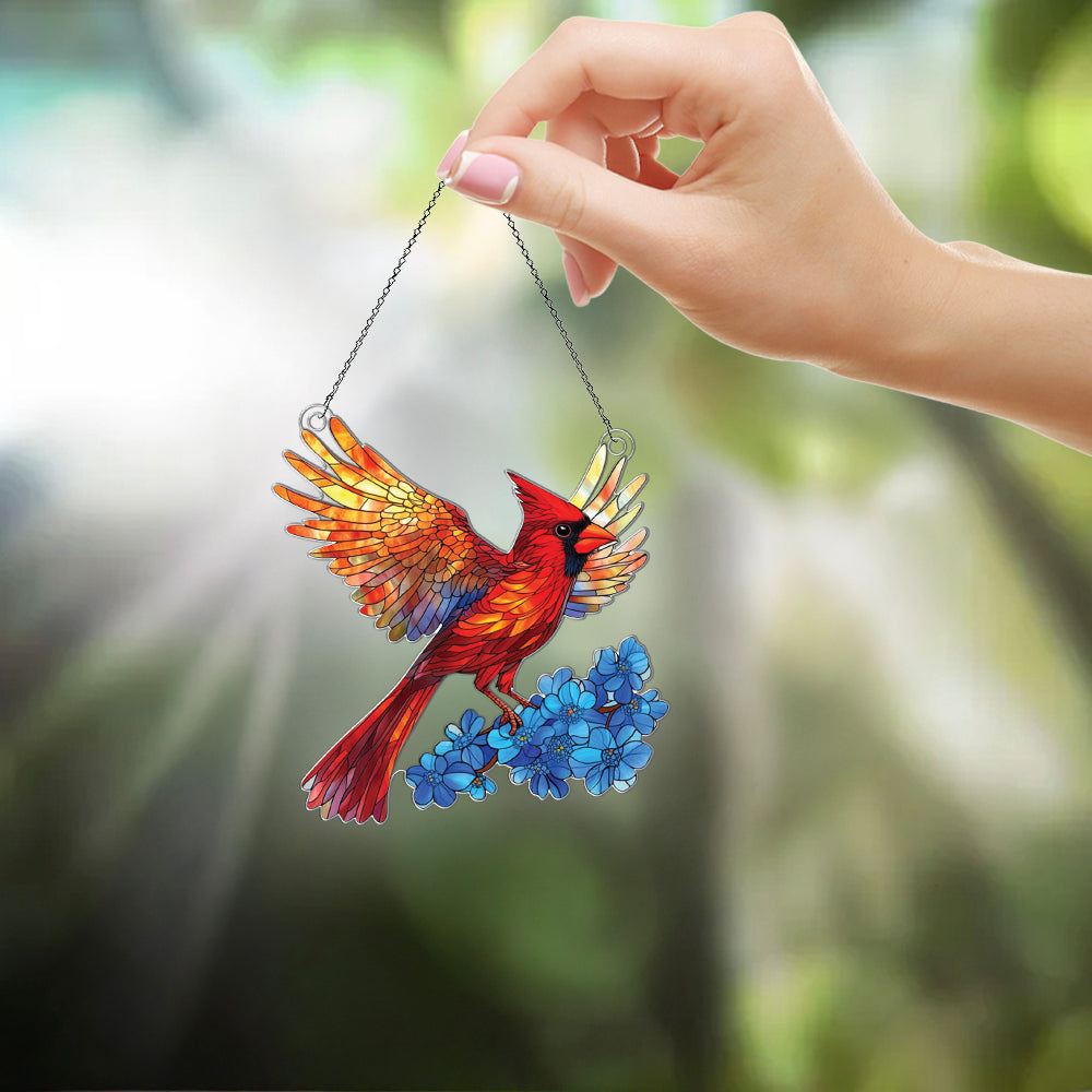 Personalized Cardinal acrylic Christmas ornament by Foswick