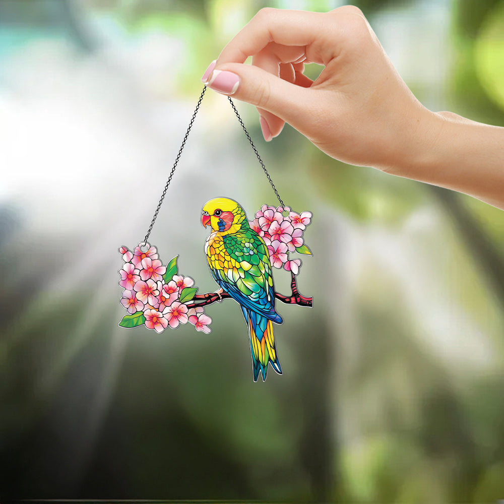 Personalized Parakeet acrylic Christmas ornament by Foswick