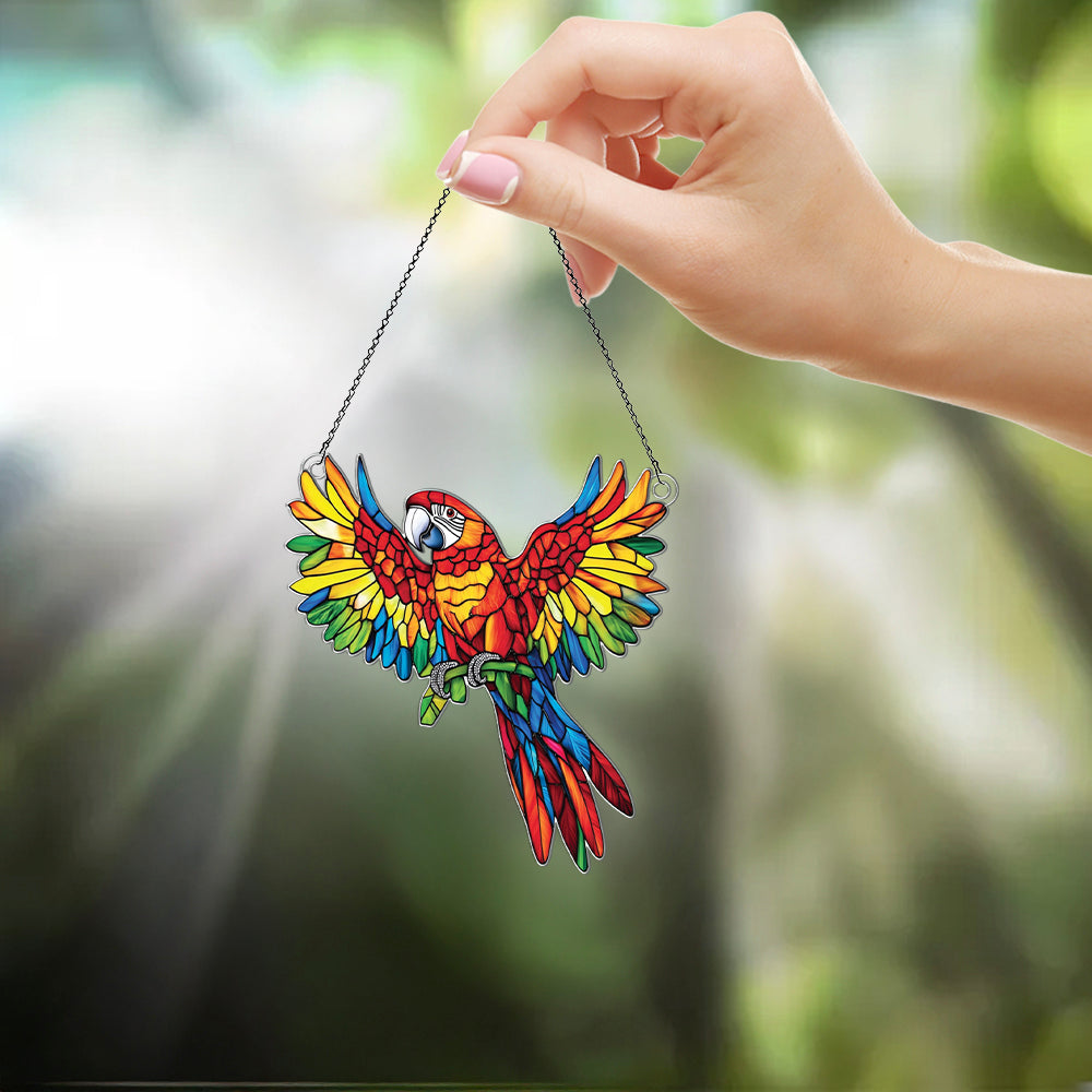 Personalized Parrot acrylic Christmas ornament by Foswick