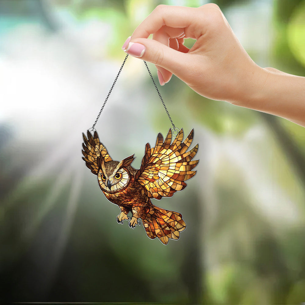 Personalized Owl acrylic Christmas ornament by Foswick