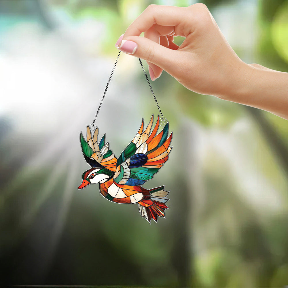 Personalized Mandarin Duck acrylic Christmas ornament by Foswick