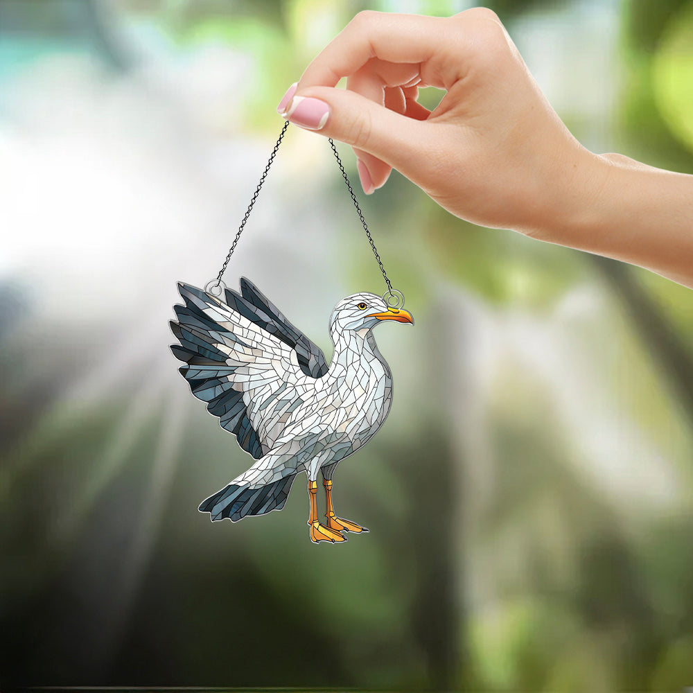 Personalized Seagull acrylic Christmas ornament by Foswick