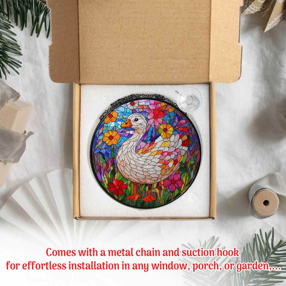 Personalized Goose stained-glass-inspired suncatcher by Foswick